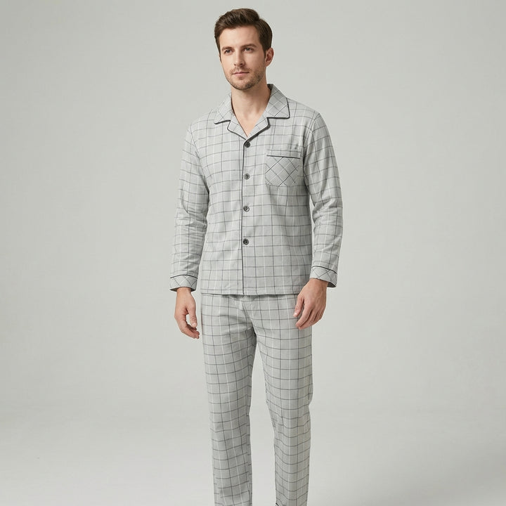 Pyjama set met overhemd en knoopsluiting