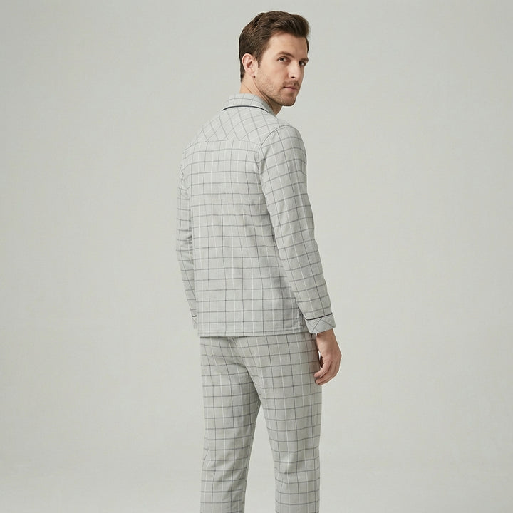 Pyjama set met overhemd en knoopsluiting