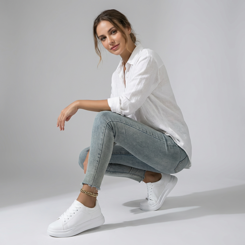 Lederen sneakers dames wit - Licht en comfortabel