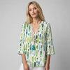 Geometrische V-hals 3-kwart Mouwen Blouse - Zayda