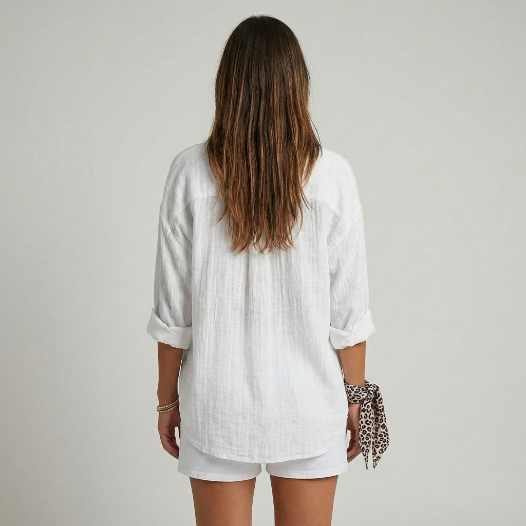 Loszittende Blouse voor dames - Luchtig en Comfortabel - Met knopen sluiting