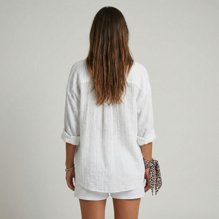 Loszittende Blouse voor dames - Luchtig en Comfortabel - Met knopen sluiting