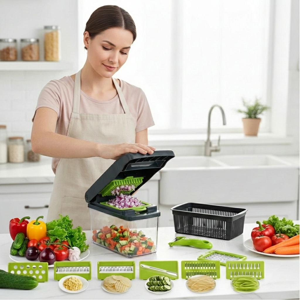 4‑in‑1 Groentensnijder en Spiralizer