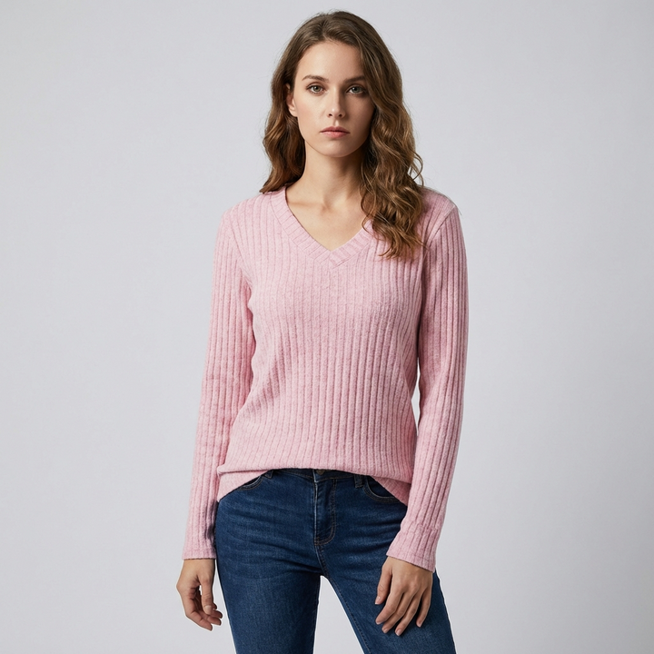 Trendy V-hals Lange Mouwen Top voor Vrouwen – Perfect voor Elke Dag