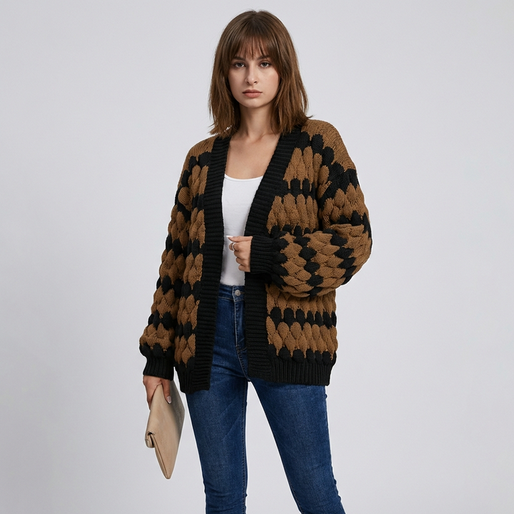Dames Open-Front Cardigan – Stijlvol en Veelzijdig Laagjesstuk