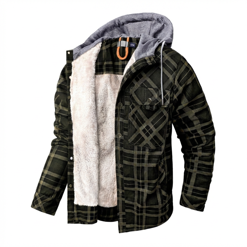 Ruben - Tijdloos stoer geruit overhemd vest blouse met capuchon heren