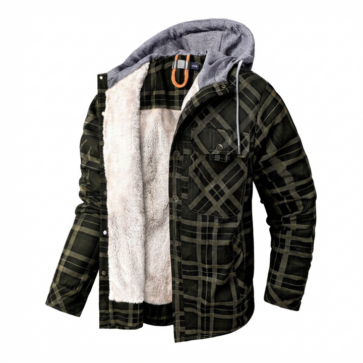 Ruben - Tijdloos stoer geruit overhemd vest blouse met capuchon heren