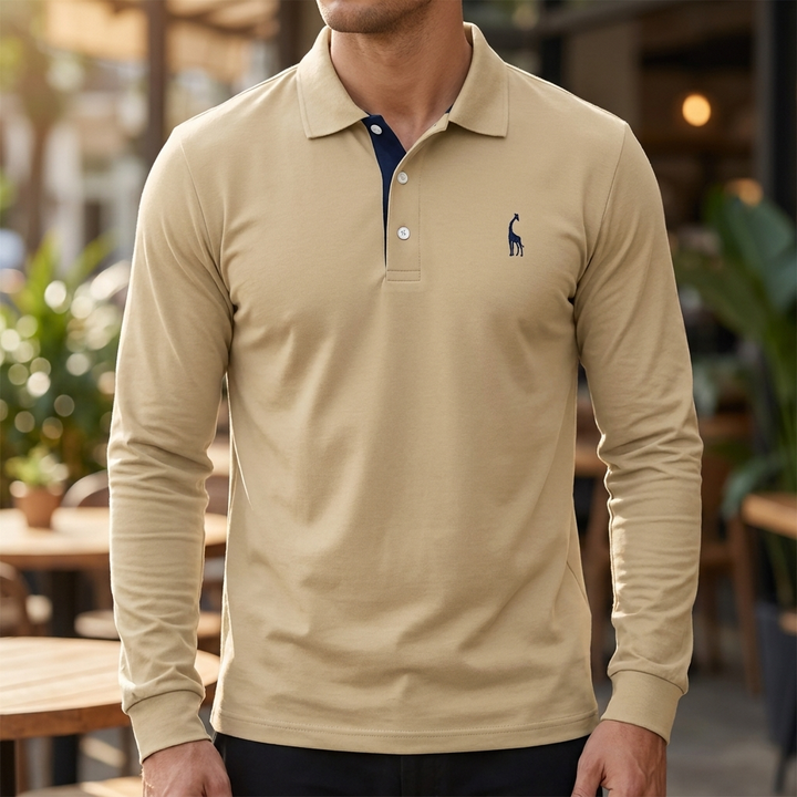 Heren Klassiek Knoop‑Hals Polo Shirt