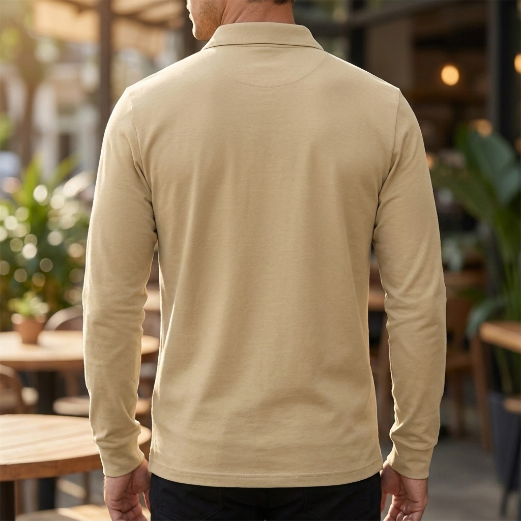 Heren Klassiek Knoop‑Hals Polo Shirt