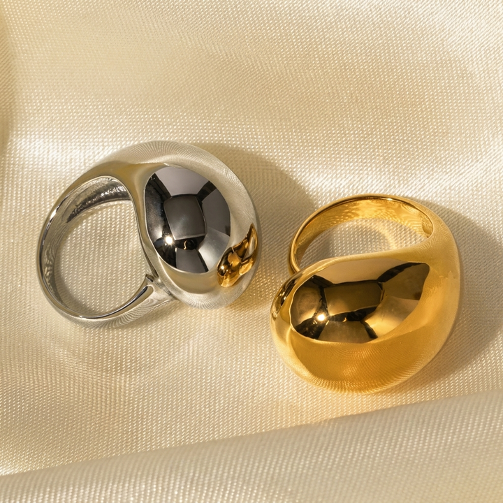 Gouden Minimalistische Ring van Roestvrij Staal