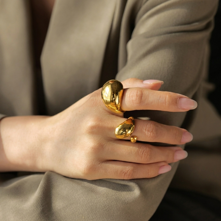 Gouden Minimalistische Ring van Roestvrij Staal
