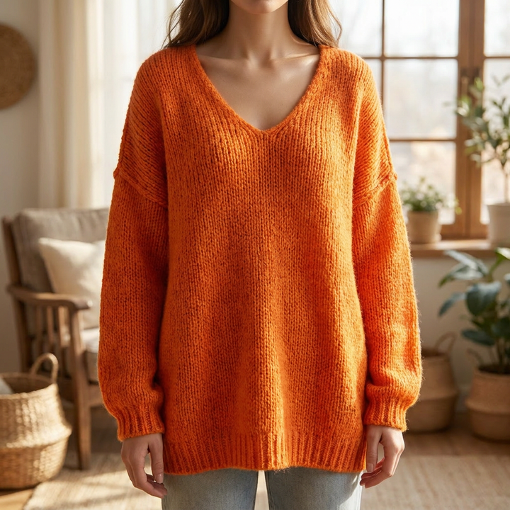 Elegante V‑Hals Trui voor Dames