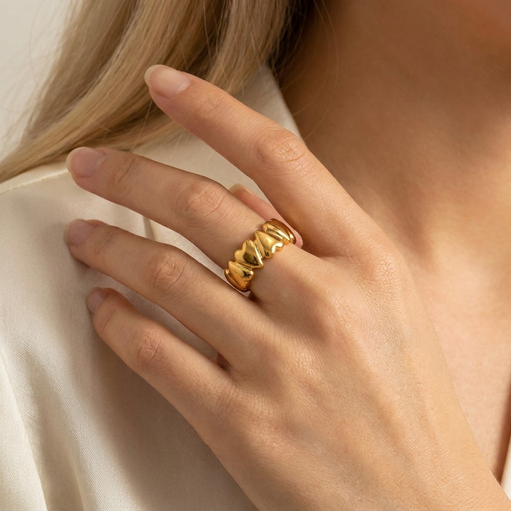 18K Gouden RVS Liefde Open Ring