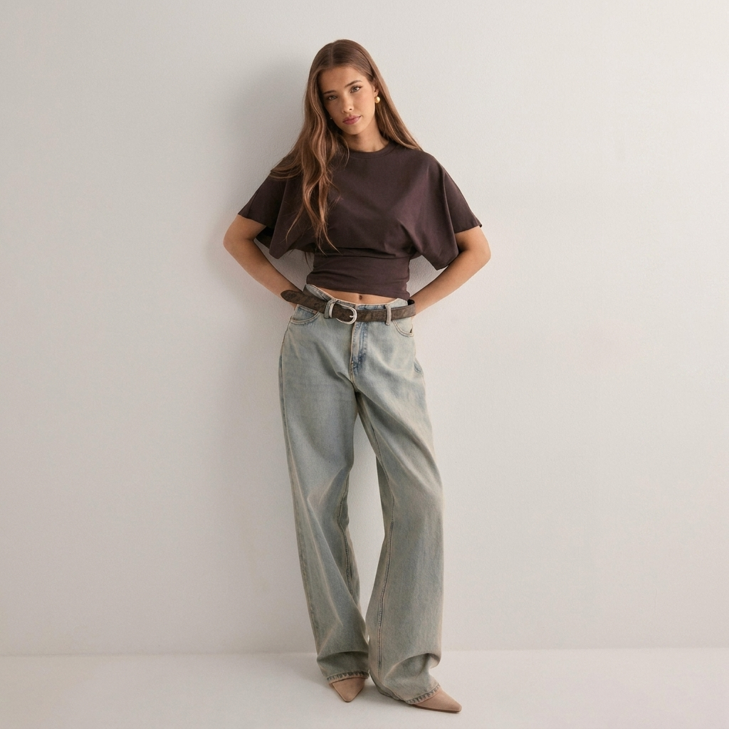 T‑Shirt met Speelse Wijde Mouwen