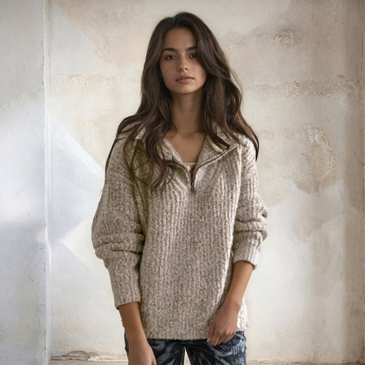 Dames Half‑Zip Trui