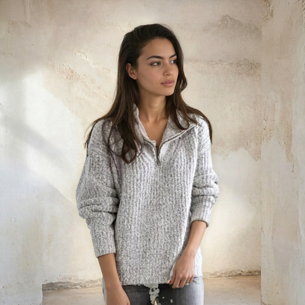 Dames Half‑Zip Trui