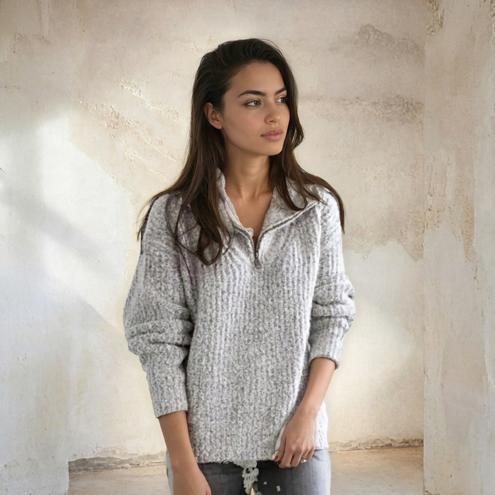 Dames Half‑Zip Trui