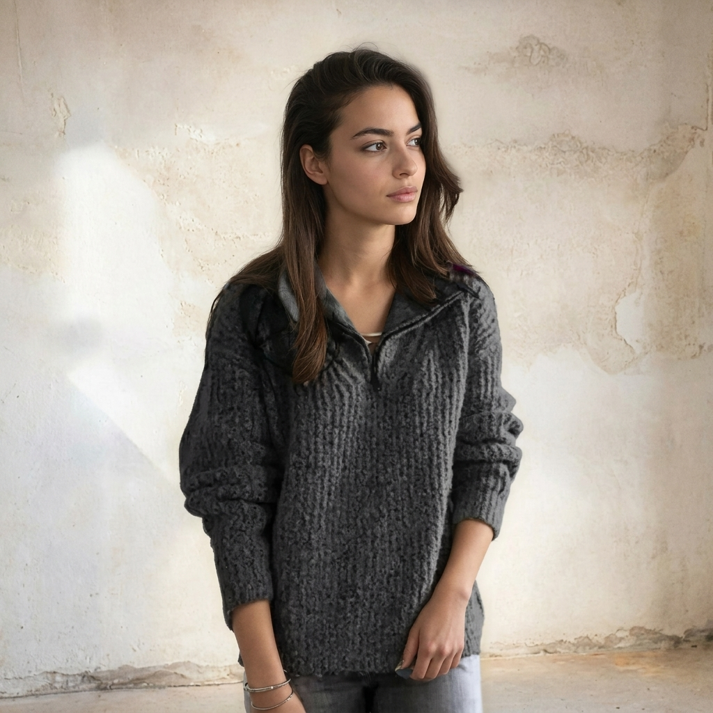 Dames Half‑Zip Trui
