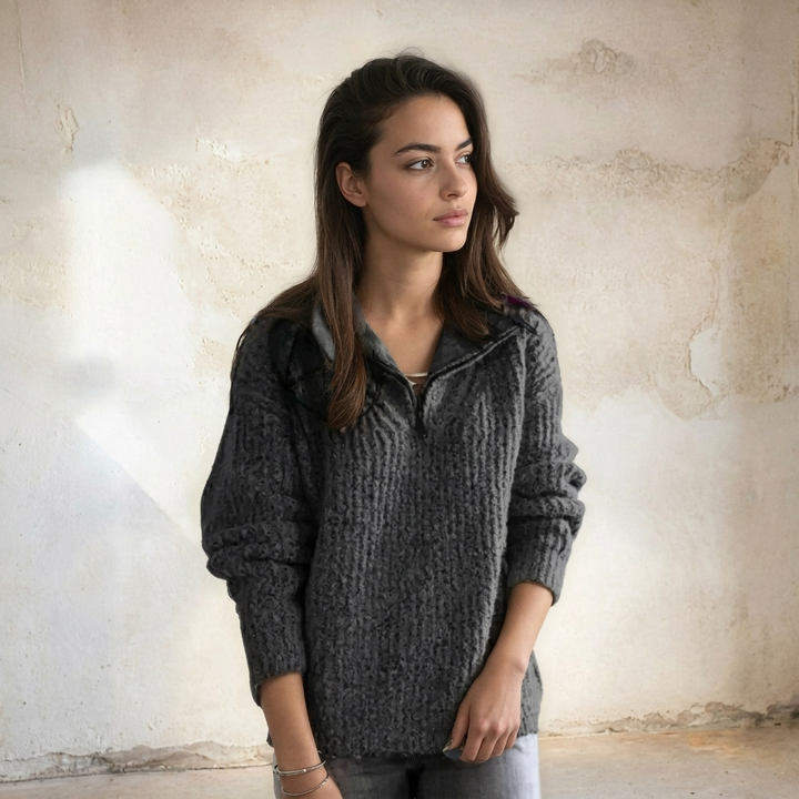 Dames Half‑Zip Trui