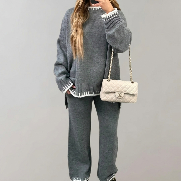 Dames Lounge Set met Gebreide Top en Broek