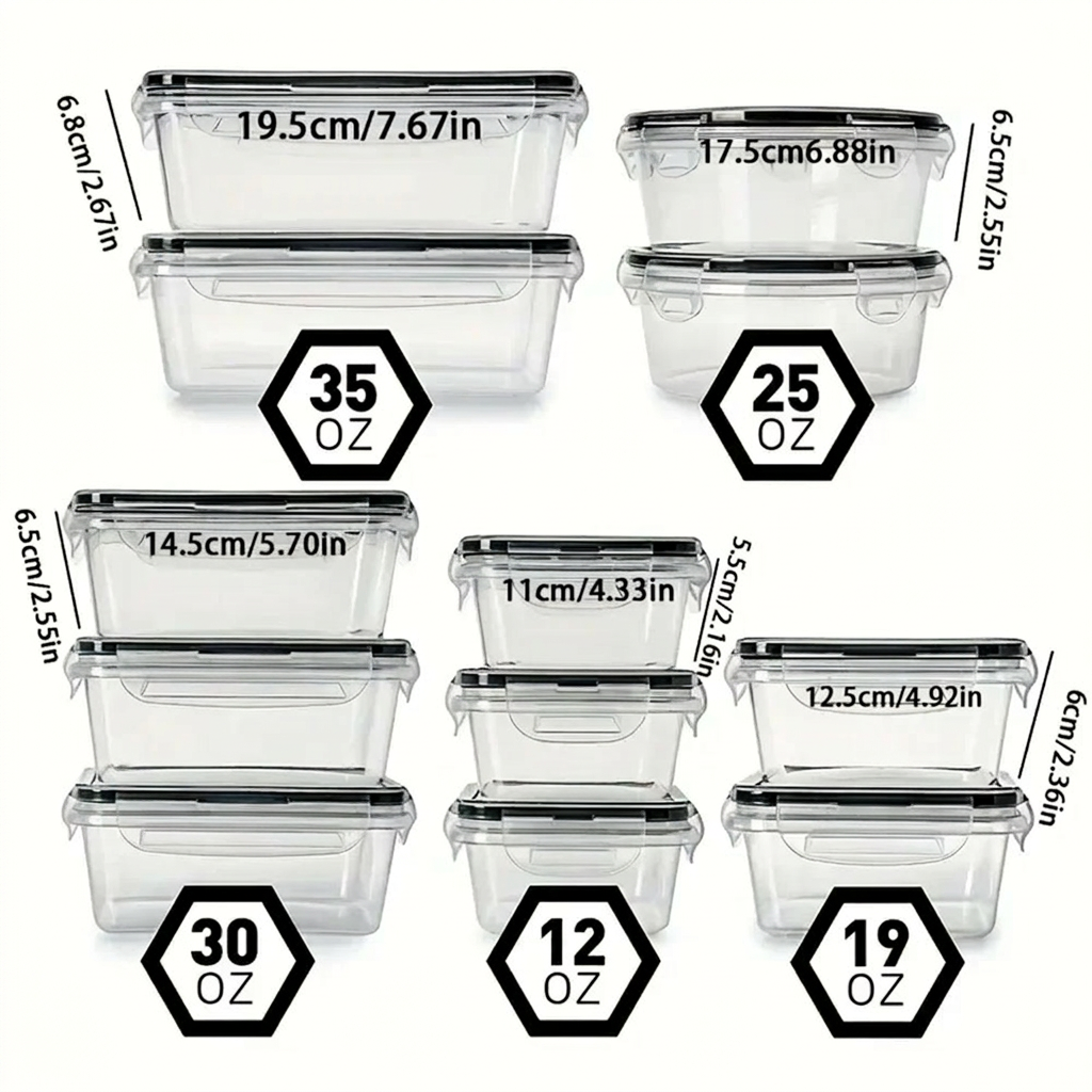 Voedselcontainer Set 12‑dlg