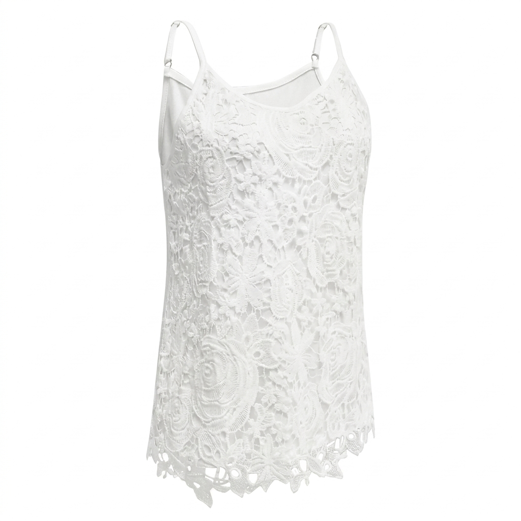 Dames Tanktop van Kant met V-Hals