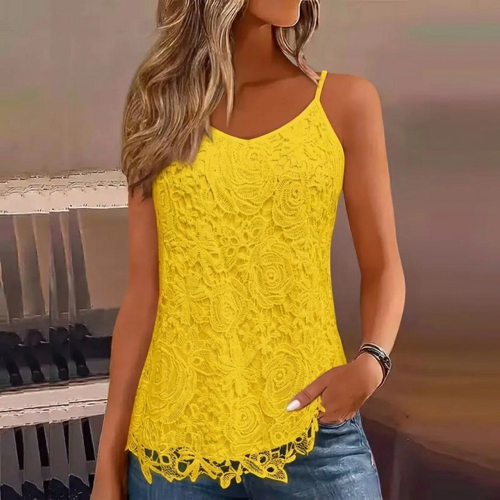 Dames Tanktop van Kant met V-Hals