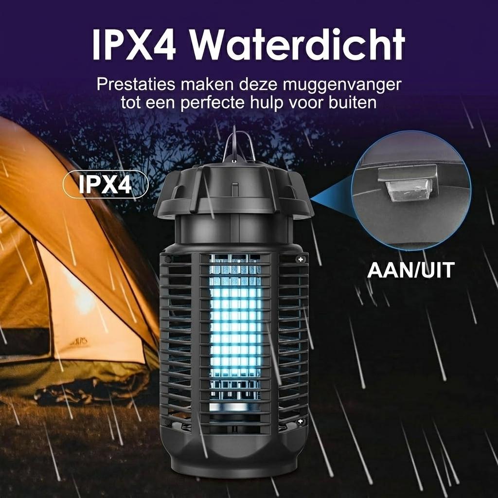 Elektrische insectenverdelger met 20W UV-licht en 4200V netspanning, IPX4 waterdicht