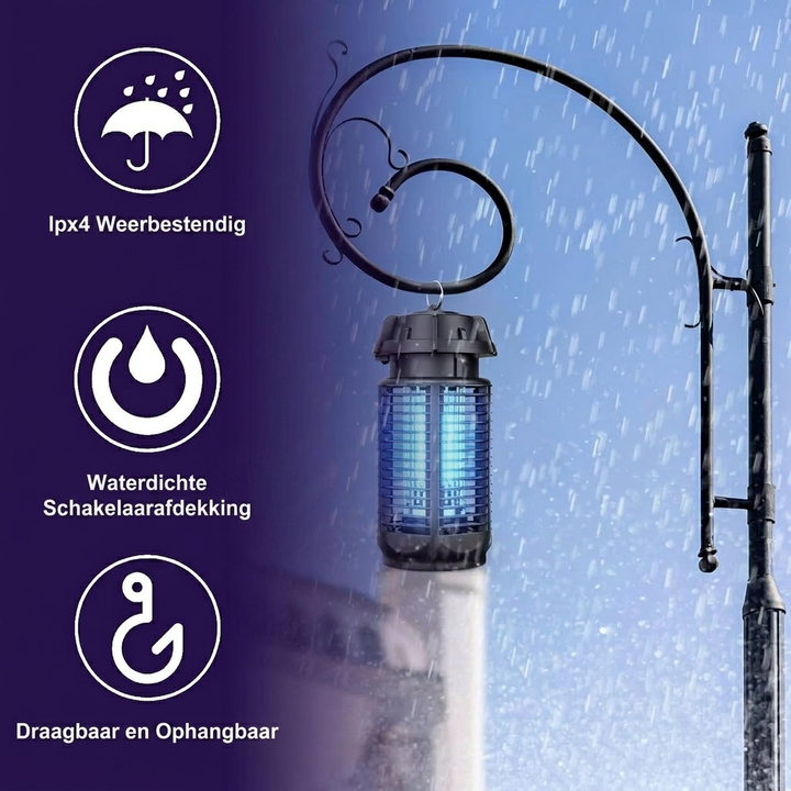 Elektrische insectenverdelger met 20W UV-licht en 4200V netspanning, IPX4 waterdicht