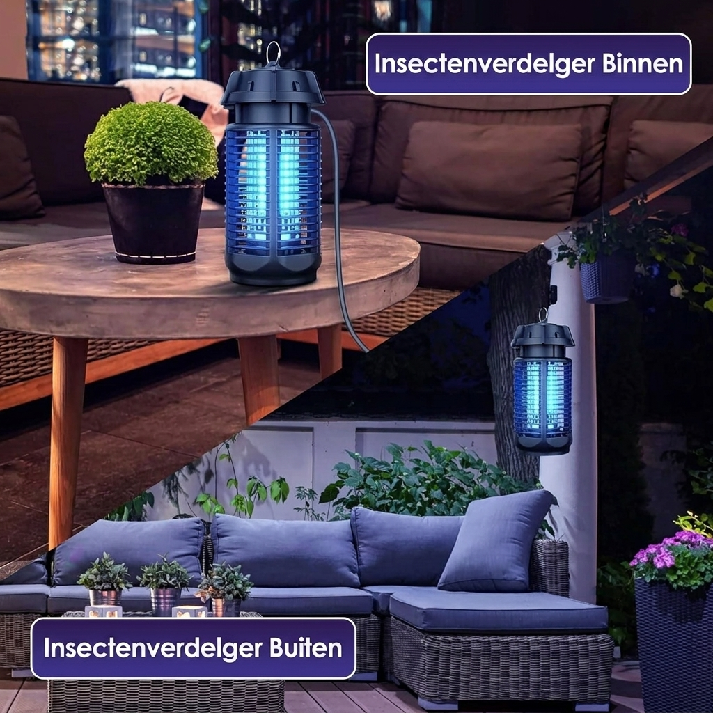 Elektrische insectenverdelger met 20W UV-licht en 4200V netspanning, IPX4 waterdicht