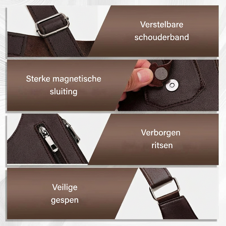 Diefstalbestendige schoudertas voor heren