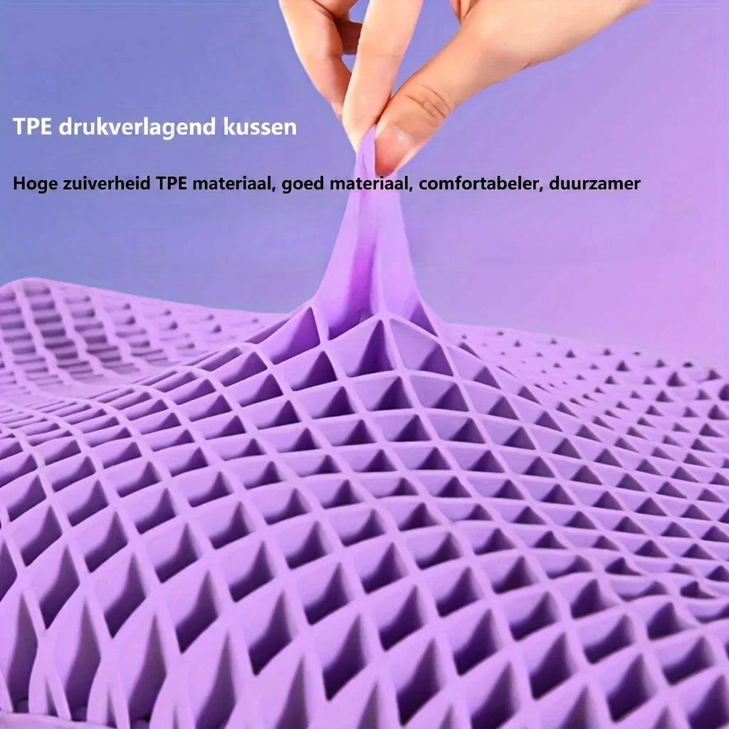 Ademend TPE-kussen voor de nek met drukvrije ondersteuning