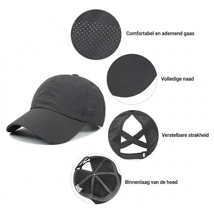 Ademende unisex mesh sport baseballpet met verstelbare pasvorm