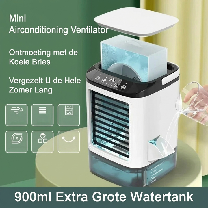 Compacte koelventilator met luchtbevochtiger