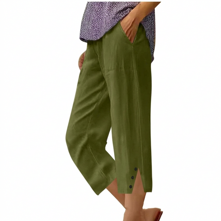 Hoge Taille Vrouwen Loose Fit Casual Broeken met Zakken
