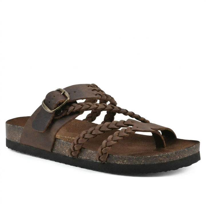 Elegante Europese Stijl Geweven Band Plat Sandalen voor Vrouwen