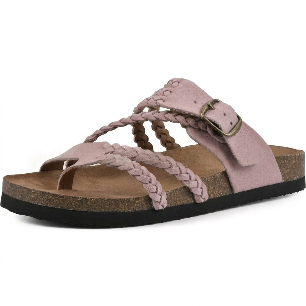 Elegante Europese Stijl Geweven Band Plat Sandalen voor Vrouwen