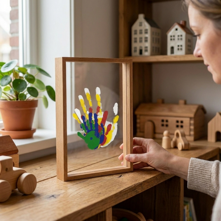 Herinneringsset voor handafdrukken van het gezin met lijst