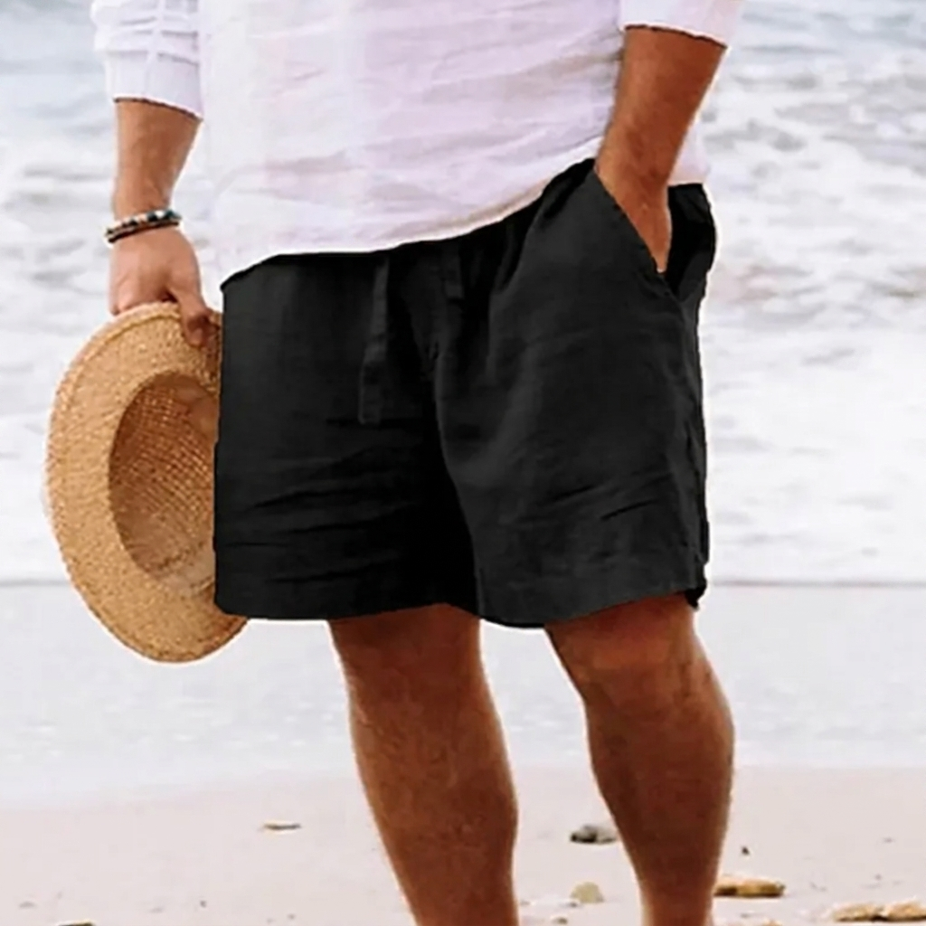 Casual herenshort met trekkoord en zakken, geschikt voor de zomer en het strand