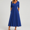 Dames Casual Zomerjurk met V-Hals en Klassieke Stijl