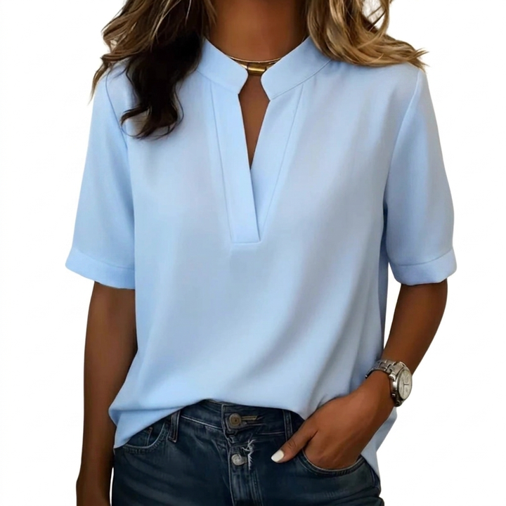 Casual dames-T-shirt met ronde hals, korte mouwen en een losse pasvorm