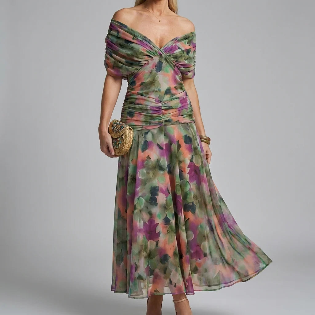 Casual maxi-jurk met V-hals en A-lijn model voor dames