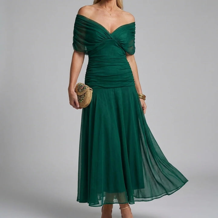 Casual maxi-jurk met V-hals en A-lijn model voor dames