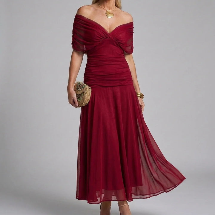 Casual maxi-jurk met V-hals en A-lijn model voor dames