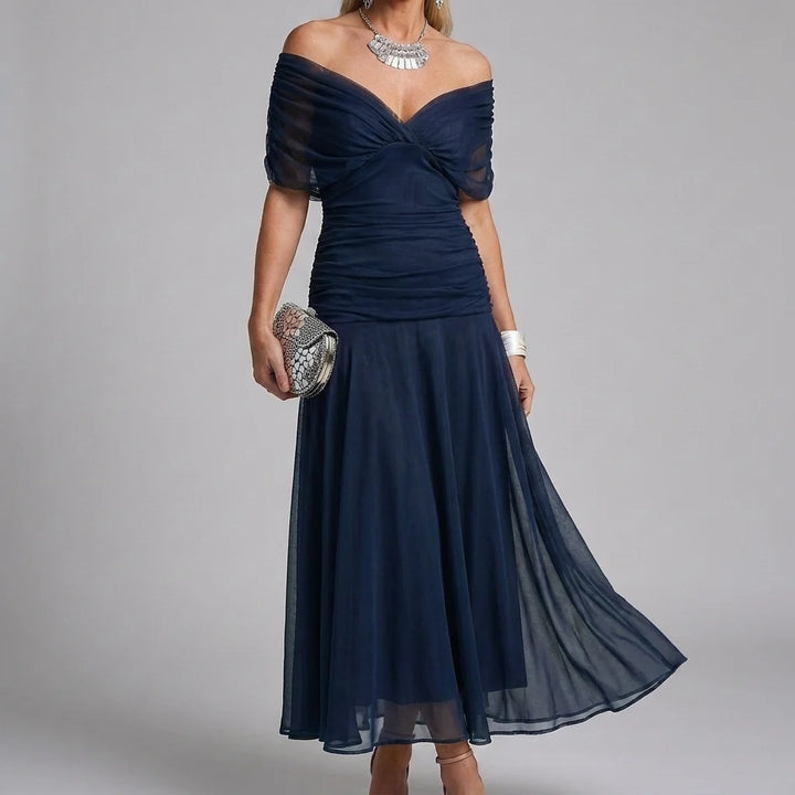 Casual maxi-jurk met V-hals en A-lijn model voor dames
