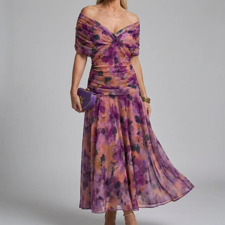 Casual maxi-jurk met V-hals en A-lijn model voor dames