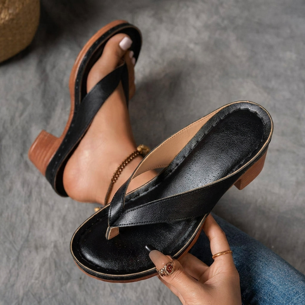 Dames sandalen plateauzool vierkante hak