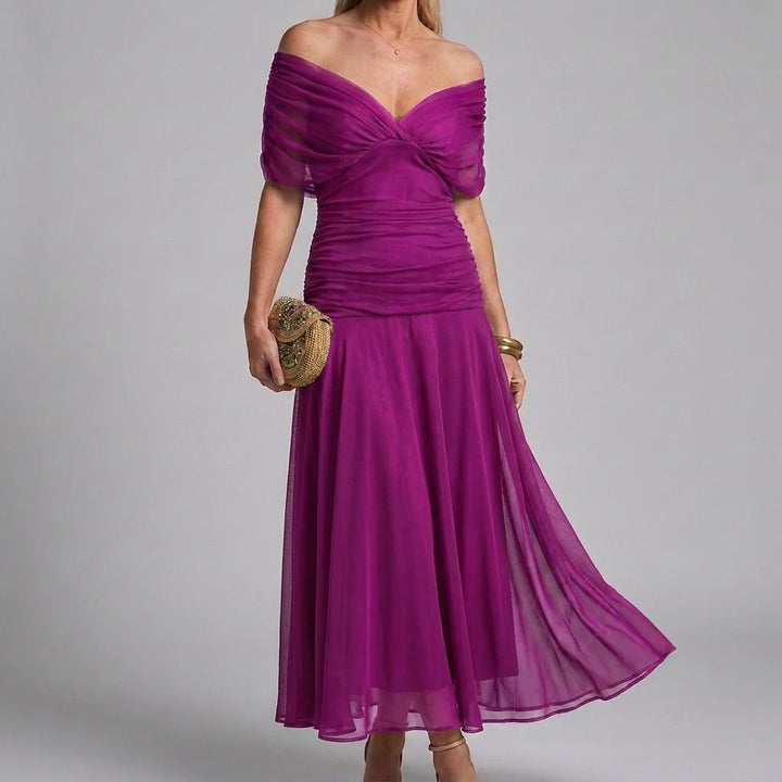 Casual maxi-jurk met V-hals en A-lijn model voor dames