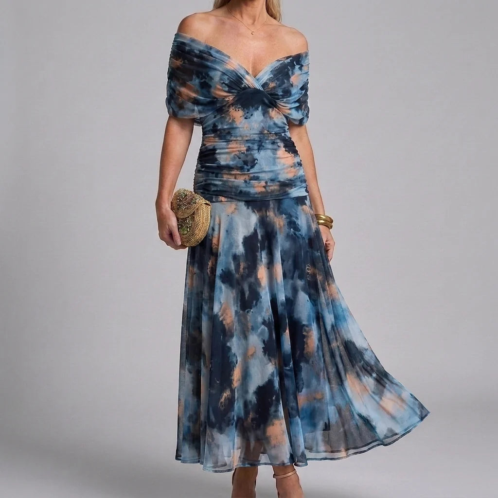 Casual maxi-jurk met V-hals en A-lijn model voor dames