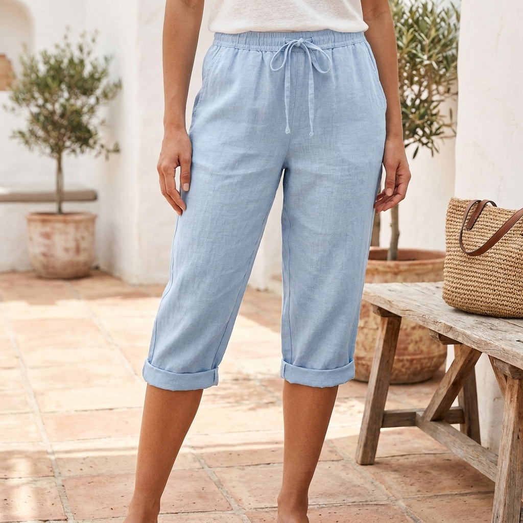 Comfortabele capribroek voor dames met zakken